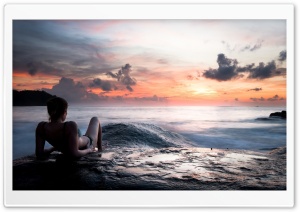 Girl And Sunset Ultra HD Wallpaper for 4K UHD Widescreen desktop, tablet & smartphone