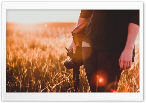 Girl, Camera, Book, Field Ultra HD Wallpaper for 4K UHD Widescreen desktop, tablet & smartphone