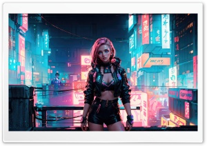 Girl Drawing City Asia Ultra HD Wallpaper for 4K UHD Widescreen desktop, tablet & smartphone