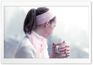 Girl Drinking Hot Tea Ultra HD Wallpaper for 4K UHD Widescreen desktop, tablet & smartphone
