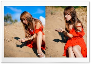 Girl Holding Sand in Hands Ultra HD Wallpaper for 4K UHD Widescreen desktop, tablet & smartphone