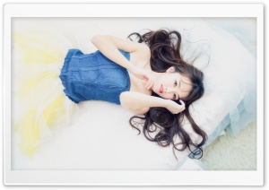 Girl in Bed in Snow White Dress Ultra HD Wallpaper for 4K UHD Widescreen desktop, tablet & smartphone
