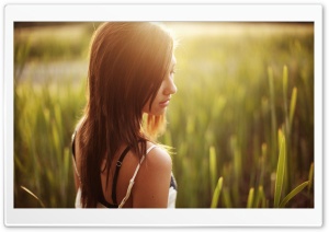 Girl In Grass Field Ultra HD Wallpaper for 4K UHD Widescreen desktop, tablet & smartphone