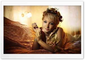 Girl Lying In Bed Ultra HD Wallpaper for 4K UHD Widescreen desktop, tablet & smartphone