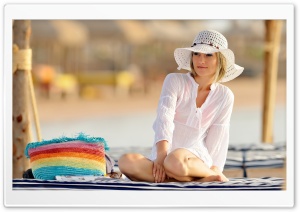 Girl On The Beach Ultra HD Wallpaper for 4K UHD Widescreen desktop, tablet & smartphone