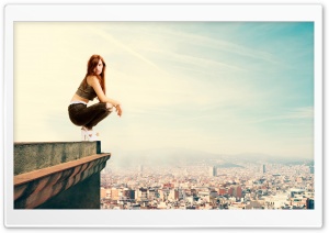 Girl on the roof Ultra HD Wallpaper for 4K UHD Widescreen desktop, tablet & smartphone