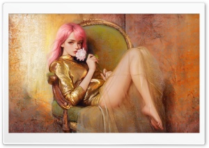 Girl Painting Artwork Ultra HD Wallpaper for 4K UHD Widescreen desktop, tablet & smartphone