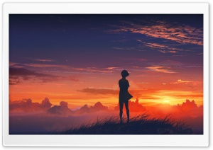 Girl, Sunset Ultra HD Wallpaper for 4K UHD Widescreen desktop, tablet & smartphone