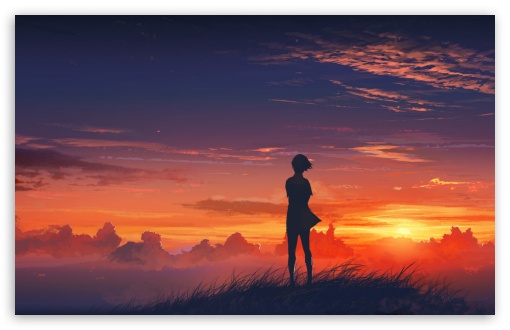 Girl, Sunset UltraHD Wallpaper for Wide 16:10 Widescreen WHXGA WQXGA WUXGA WXGA ;