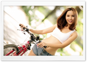 Girl With Bicycle Ultra HD Wallpaper for 4K UHD Widescreen desktop, tablet & smartphone