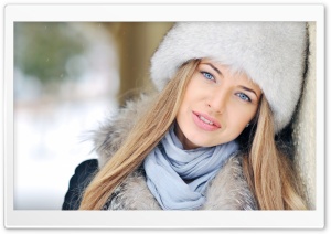 Girl With Blue Eyes Winter Hat Ultra HD Wallpaper for 4K UHD Widescreen desktop, tablet & smartphone