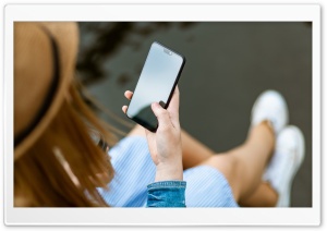 Girl with Smartphone Ultra HD Wallpaper for 4K UHD Widescreen desktop, tablet & smartphone