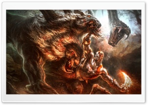 God of War III Art Ultra HD Wallpaper for 4K UHD Widescreen desktop, tablet & smartphone