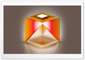 Gold Pyramid Upside Down 3D Art Ultra HD Wallpaper for 4K UHD Widescreen desktop, tablet & smartphone