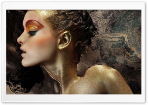 Golden Beautiful Woman Ultra HD Wallpaper for 4K UHD Widescreen desktop, tablet & smartphone