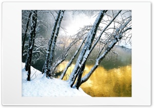 Golden Lake, Winter Ultra HD Wallpaper for 4K UHD Widescreen desktop, tablet & smartphone