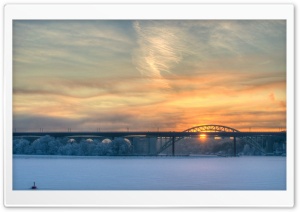Golden Sunrise In Stockholm Ultra HD Wallpaper for 4K UHD Widescreen desktop, tablet & smartphone