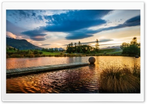 Golden Sunset Reflection Ultra HD Wallpaper for 4K UHD Widescreen desktop, tablet & smartphone