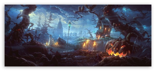 Halloween UltraHD Wallpaper for UltraWide 21:9 ;