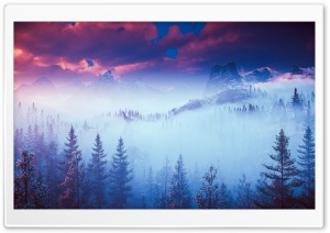 Horizon Zero Dawn, Mist, Forest, Mountain Landscape Ultra HD Wallpaper for 4K UHD Widescreen desktop, tablet & smartphone