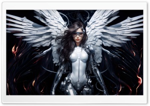 Hot White Angel Sci-fi Ultra HD Wallpaper for 4K UHD Widescreen desktop, tablet & smartphone