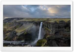 Iceland Waterfall Panoramic View Ultra HD Wallpaper for 4K UHD Widescreen desktop, tablet & smartphone