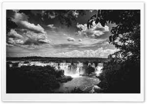 Iguazu Falls Black and White Ultra HD Wallpaper for 4K UHD Widescreen desktop, tablet & smartphone