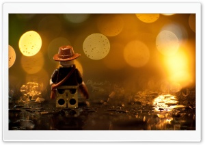 Indiana Jones Lego In The Rain Ultra HD Wallpaper for 4K UHD Widescreen desktop, tablet & smartphone