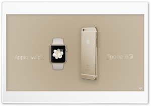 iPhone 6S and Apple Watch Gold Ultra HD Wallpaper for 4K UHD Widescreen desktop, tablet & smartphone