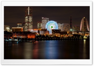 Japanese City At Night Ultra HD Wallpaper for 4K UHD Widescreen desktop, tablet & smartphone