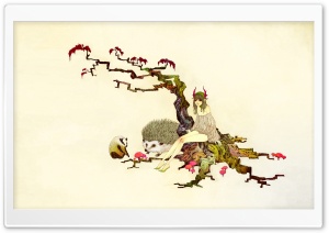 Japanese Maple Tree Illustration Ultra HD Wallpaper for 4K UHD Widescreen desktop, tablet & smartphone