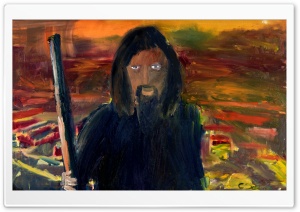 Jesus, Pilgrim Oil Painting Ultra HD Wallpaper for 4K UHD Widescreen desktop, tablet & smartphone
