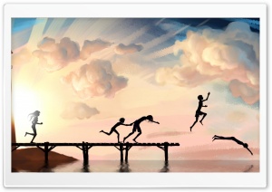Jumping Into Water Ultra HD Wallpaper for 4K UHD Widescreen desktop, tablet & smartphone