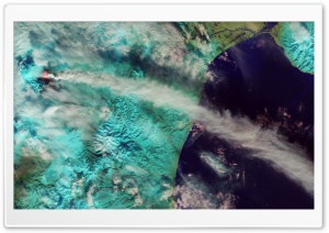 Klyuchevskaya Sopka Volcano Eruption Satellite Image Ultra HD Wallpaper for 4K UHD Widescreen desktop, tablet & smartphone