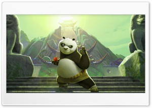 Kung Fu Panda With Apple Ultra HD Wallpaper for 4K UHD Widescreen desktop, tablet & smartphone
