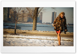Lady Walking in Snow Ultra HD Wallpaper for 4K UHD Widescreen desktop, tablet & smartphone