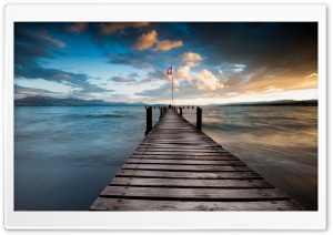 Lake Pontoon At Dusk Ultra HD Wallpaper for 4K UHD Widescreen desktop, tablet & smartphone