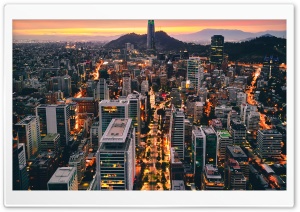 Las Condes City Aerial View Ultra HD Wallpaper for 4K UHD Widescreen desktop, tablet & smartphone