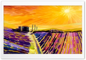 Lavender Toscana Dipinto Oil Painting Ultra HD Wallpaper for 4K UHD Widescreen desktop, tablet & smartphone