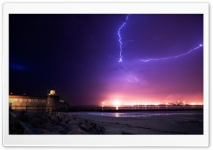 Lightning At Night Ultra HD Wallpaper for 4K UHD Widescreen desktop, tablet & smartphone