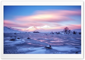 Lochan na h-Achlaise, The Black Mount - Winter Landscape Ultra HD Wallpaper for 4K UHD Widescreen desktop, tablet & smartphone
