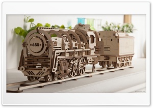 Locomotive with tender UGEARS 460 3 Ultra HD Wallpaper for 4K UHD Widescreen desktop, tablet & smartphone