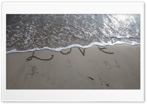 Love in sand Ultra HD Wallpaper for 4K UHD Widescreen desktop, tablet & smartphone