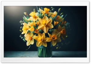 Lovely Aesthetic Spring Daffodils Flowers Bouquet Ultra HD Wallpaper for 4K UHD Widescreen desktop, tablet & smartphone