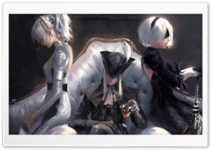 Lunafreya, Final Fantasy XV, Lady Maria, Bloodborne, Nier, Automata, painting Ultra HD Wallpaper for 4K UHD Widescreen desktop, tablet & smartphone
