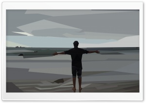 Man Standing at Byron Bay Beach Ultra HD Wallpaper for 4K UHD Widescreen desktop, tablet & smartphone