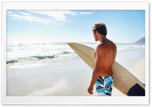 Man With Surf Board Ultra HD Wallpaper for 4K UHD Widescreen desktop, tablet & smartphone