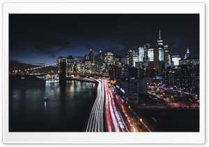 Manhattan, New York City, Night Ultra HD Wallpaper for 4K UHD Widescreen desktop, tablet & smartphone