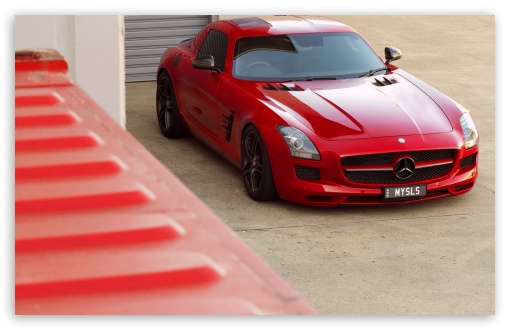 Mercedes SLS AMG Red UltraHD Wallpaper for Wide 16:10 Widescreen WHXGA WQXGA WUXGA WXGA ;