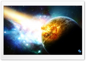 Meteor Crash Planet Ultra HD Wallpaper for 4K UHD Widescreen desktop, tablet & smartphone